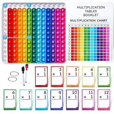 JoyCat Multiplication Flash Cards + Chart- 156 Hole Punched Math Game Flashcards for Kids Ages 8 and Up, Times Table Manipulatives for Preschoolers 3rd,4th,5th,6th Grade | Hole-punched flash cards and chart with bag, suit independent practice, small groups and classroom review