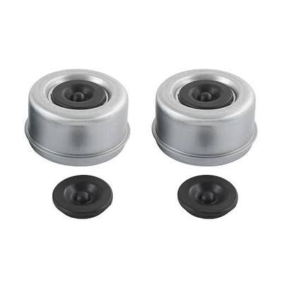 2pcs 2.72" Trailer Axle Wheel Hub and Bearing Dust Cap with Extra 2 Rubber Plugs for Most 7000 to 8000 Pound Axles Dexter Trailer Axle Dust Cap Cup Grease Cover Hub