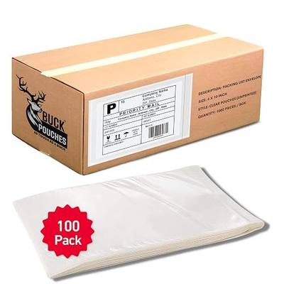 100 Pack 6"x10" Shipping Label Sleeves – Clear Self-Adhesive Packing Slip Pouches, Waterproof Packing List Envelopes – Ideal for Shipping Documents, Mailing Labels, Invoices & Packing Slips