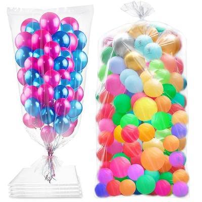 4 Pcs 98.4 x 59 Inches Clear Large Balloon Bags for Transport | Christmas Tree Disposal and Storage Bag, Balloon Drop Bag, Giant Carrying Storage Bags for Wedding Birthday Party Supplies