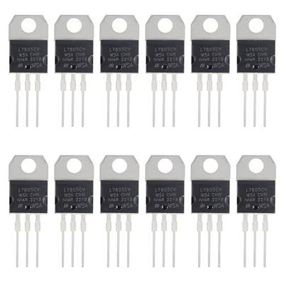 12Pcs L7805CV IC Positive Voltage Regulator Output 5V 1.5A L7805 Three-Terminal Regulator 3Pin for Regulated Limiting Circuit Communication Integrated Circuits