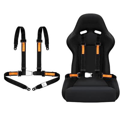 Yakitoko Universal 4 point Safety Harness Set 2inch Fits Go Kart,UTV,ATV,Racing Black