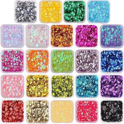DIYASY 45000 Pcs Mini 4MM Sequins for Crafts – 24 Colors Round Cup Embroidery Sequins with Hole