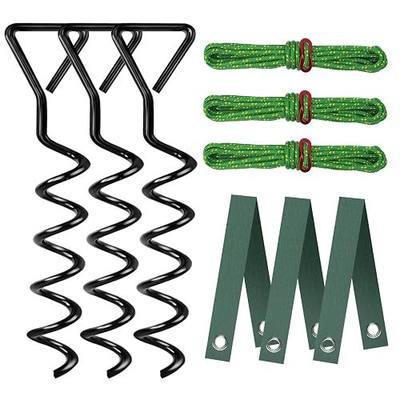 Tree Stake Kit, Heavy Duty Spiral Tree Stakes and Supports for Straightening Leaning or Young Trees, Protects from Harsh Weather