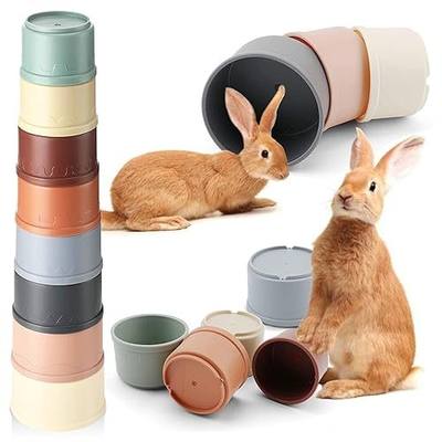 8 Pcs Stacking Cups for Rabbits, Colorful Bunny Toys for Rabbits and Small Animals, Nesting Rabbit Toys of Different Sizes, Bunny Stacking Cups for Hiding Food and Playing