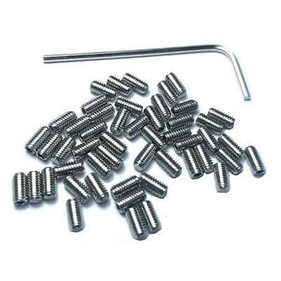 50pcs M3 x 6mm 304 Stainless Steel Guitar Bridge Saddle Height Adjustment Screws for Fender Stratocaster Telecaster with 1.5mm Wrench,Set Grub Screws Hex Allen Head Socket Set Screws Bolts
