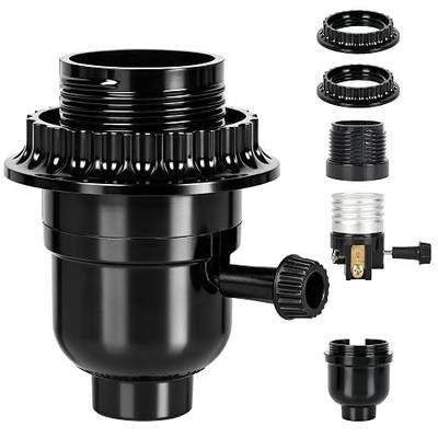 Light Socket, UL Listed E26 Lamp Socket Replacement with Switch, 1 Pack | Medium Base E26 Socket With On Off Switch Includes 2 Retaining Rings For Fast Lamp Repair On Table And Floor Lamps