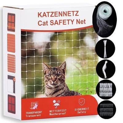 Cat Net Balcony Net Tear Resistant Transparent,High-Strength and Sturdy Staircase Railing Net,Anti Bird Net,Pet Safety Net (10x26ft,Color:Transparent)