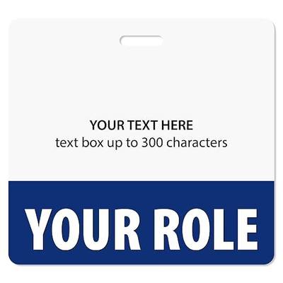 Personalized Print Badge Buddy - in Navy Blue Color - Horizontal - Print On Both Sides - Durable and Water Resistant Ideal for Teachers, Nurses, Doctors, Healthcare Professionals