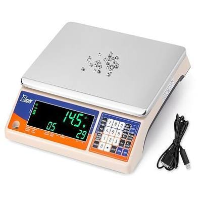 Bonvoisin Industrial Counting Weight Scale lb/oz/kg/g Electronic Digital Inventory Counting Scale for Small Parts Coins Piece with Data Cable(30kg/66lb, 0.1g)
