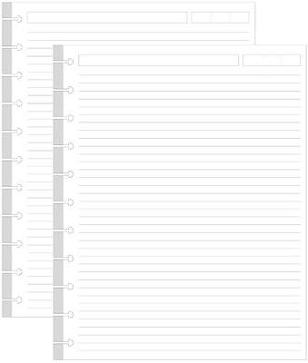 (2-Pack) Letter Size TUL Discbound Lined Refill Paper, 200 Sheets/400 Pages, 11 Disc Paper Refill for TUL Custom Note-Taking System Discbound Planner Inserts, 100gsm White Paper, 8.5'' x 11''
