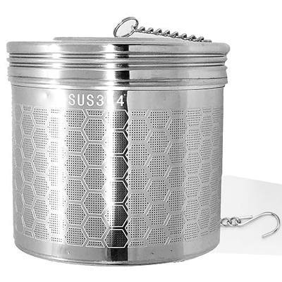 Large Tea Ball Infuser for Loose Leaf Tea & Spice Ball for Cooking Soup, 18/8 304 Stainless Steel, Threaded Lid, Chain Hook, Extra Fine Mesh Tea Strainer Ball for Herb, Iced Tea