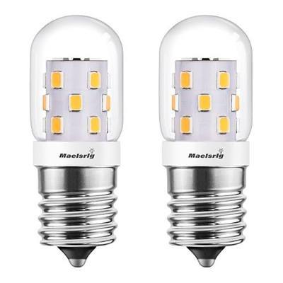 Maelsrlg LED Microwave Light Bulbs Under Hood 40W Equivalent, E17 LED Bulb Dimmable for Range Hood, 3W 380 Lumens, LED Appliance Light Bulb Over Stove, Warm White 3000K, 2 Pack