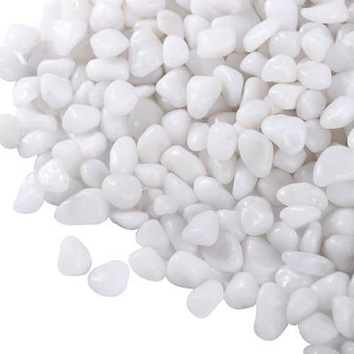 15lbs White Rocks, 3/8 Inch Small White Pebbles for Plants, Vase, Garden, Decorative Pea Gravel for Landscaping, Polished