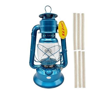 Light of Mine - Dietz #30 Little Wizard Blue Oil Lantern Including 6-Pack of 100% Cotton 5/8" Replacement Wick Strips (#30, Blue)