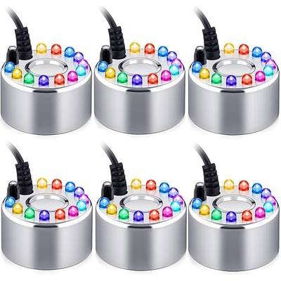 Maitys 6 Pcs Halloween Mist Maker Ultrasonic Fogger Water Fountain Pond Fog Machine Color Change LED Mister Indoor Fountain Foggers for Home Room Office Outdoor Holiday (Silver, Alloy)