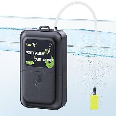 Pawfly Aquarium Air Pump, 40 GPH Fish Tank Air Pump for 5-30 Gallon Tanks,Black & White