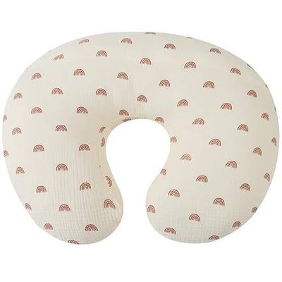 Onacosht Muslin Nursing Pillow Cover, 100% Cotton, Rainbow Printing | Soft & Breathable, compatiable with Boppy & similar pillows, for Baby Boy and Girl, hidden zipper closure