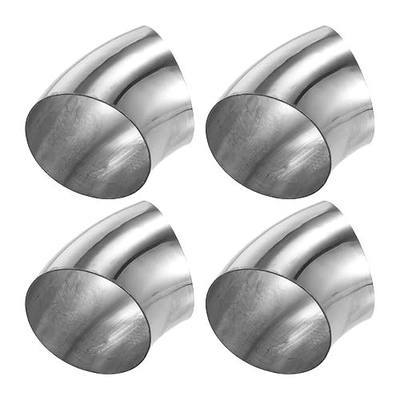 X AUTOHAUX 4 Pcs OD 3 Inch 45 Degree SS304 Stainless Steel Bend Tube Exhaust Elbow Pipe for Car Modified Exhaust System 3" Piping Silver Tone
