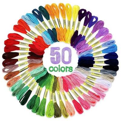 ATDAWN Rainbow Color Embroidery, Cross Stitch Threads, Bracelets, Crafts Floss, 50 Count
