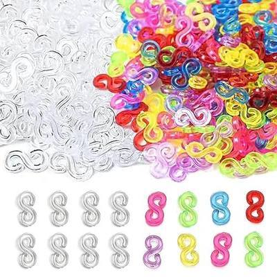 Mecefeno S Clips Rubber Band Clips 1000 Pieces Loom Rubber Band Clips Plastic Band Clips Connectors Refills Bracelet Kit Clip for Loom Bracelets DIY Making Refill Kit