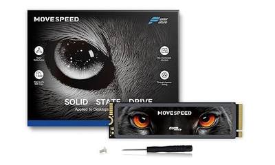 MOVE SPEED HB7450 2TB SSD for PS5 with Heatsink TLC NAND, PCIe 4.0 NVMe M.2 Internal Solid State Drive - Up to 7450MB/s, 3D Storage Expansion Compatible with PS5, Desktops and Laptops