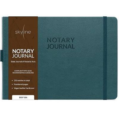 Skyline Notary Journal – Official Notary Public Record Book with Numbered Pages – Log Book for Notarial Acts & Records – Notary Supplies – 250 Entries, Hardcover, 10x7″ (Deep Sea)