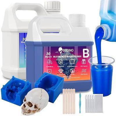 BBDINO Silicone Mold Making Kit, Liquid Silicone for Molds Making 30A Sapphire Blue, High Strength Silicon Rubber 4.4 lbs, 1:1 by Volume Ideal for Mold Casting of Resin/Jewelry/Candle/Concrete/Plaster | High Strength 1:1 by Volume 3h Quick Cure Self Degassing Silicone Ideal for Molding of Resin/Jewe