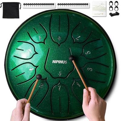 Rain Drum for Outside Garden, Steel Tongue Drum - 6 Inch 11 Notes Metal HandPan Drums,Waterproof Rain Chime,Musical Gifts