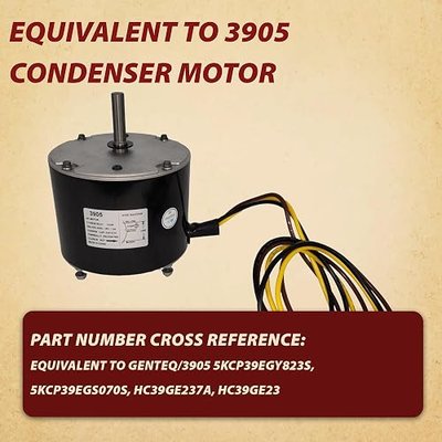 Carrier 3905 Condenser Fan Motor 5KCP39EGS070S HC39GE237A 5KCP39EGY823S 1/4 hp, 1100 RPM, 208-230V Replace Dayton 6DLL0 Bryant Payne HC39GE234A HC39GE236