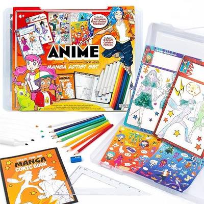 Made By Me Manga Artist Set - How to Draw Anime & Create 2 Comic Books - Great Gifts for Anime Enthusiasts - Awesome Art Kit for Kids