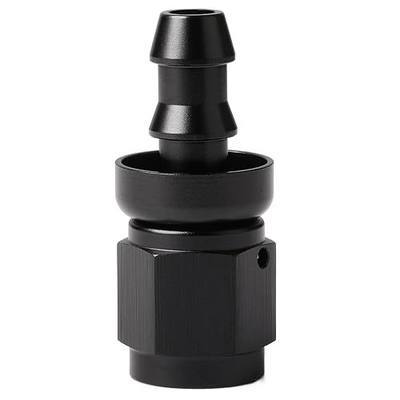 4AN Straight Push Lock Hose Fitting End Adapter Aluminum Black