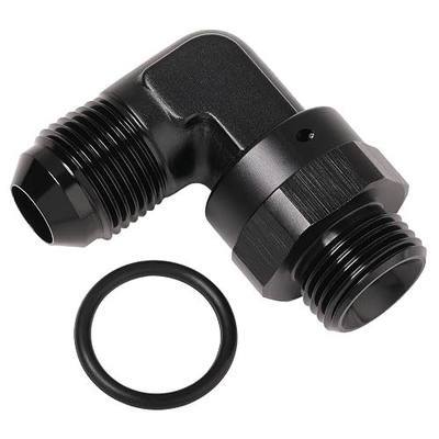 8AN Male Flare to 8AN -8 ORB O-ring Boss 90 Degree Swivel Fitting Adapter Aluminum Black