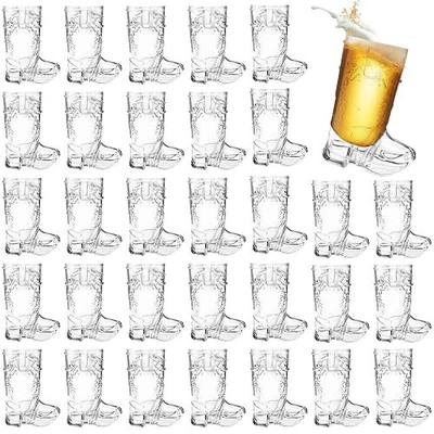 30 Pcs Mini Cowboy Boot Shot Glasses,1oz Plastic Western Cowboy Beer Mugs,Reusable Cowgirl Party Decorations Supplies for Birthday,Theme Party