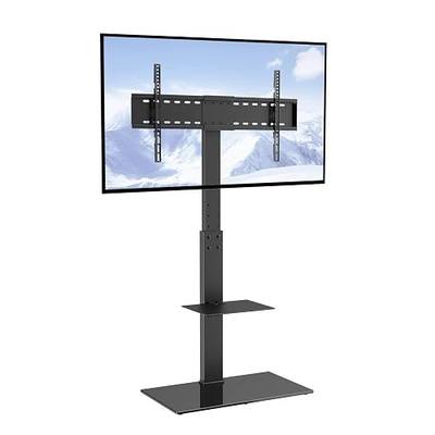 VEVOR Swivel TV Stand Mount, Adjustable Floor Stand for 32-85 Inch TVs, Holds Up to 110lbs, Height Adjustable with Tempered Glass Base, Max VESA 400x800mm for Living Room or Bedroom