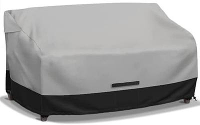 Fade and Tear Resistant Patio Loveseat Covers, Heavy-Duty Waterproof Outdoor Couch Cover, UV Resistant Outdoor Sofa Cover, Lawn Patio Outdoor Furniture Covers,Gray/Black 58Wx33Dx31H Inch