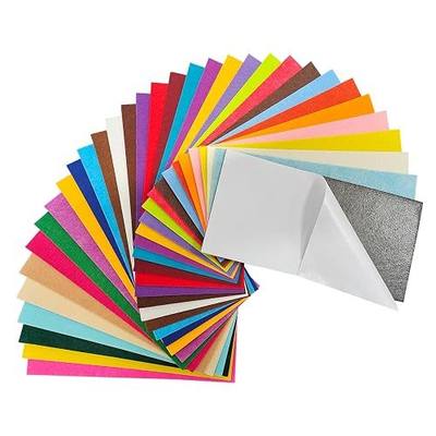 Jtnohx Self Adhesive Felt Sheets, Adhesive Backed Felt, 33 Pcs 4" x 8" Stiff Sheets, 33 Colors Sticky Back Stiff Fabric Square for Crafts DIY Sewing School Projects Decoration