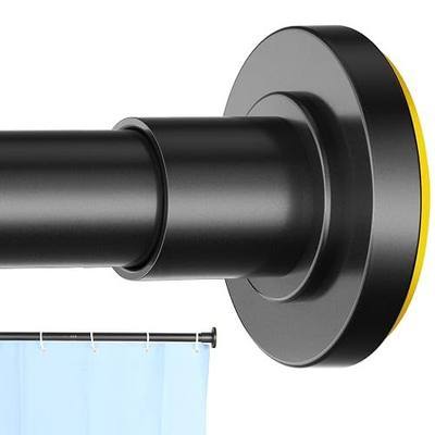 CorkLatta Black Shower Curtain Rod 31 to 80 Inch,1 Inch Diameter Heavy Duty Stainless Steel Spring Tension Telescopic Rod, No Drill Adjustable Shower Rods for Bathroom