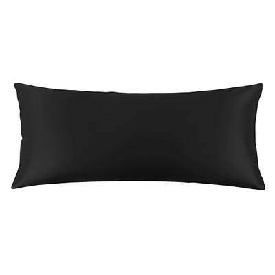 THXSILK Mulberry Silk Pillowcase for Hair and Skin, 100% Mulberry Silk Body Pillowcase 22 Momme, Soft and Breathable Silk Pillow Case with Hidden Zipper, Body Size Pillow Case 20"x54"(Black)