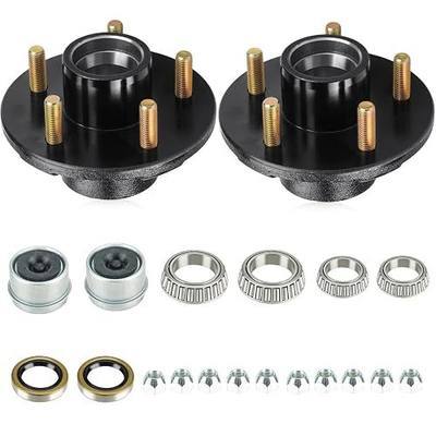 Aeagle 2 Sets 5 on 4.5" Bolt Circle Trailer Hub 5 Lug Idler Hub Kits for 3,500lbs 1-1/16'' to 1-3/8'' Tapered Axle, Replacement for L68149 L44649 Inner & Outer Cone Bearings