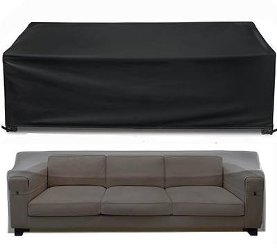 Likorlove Outdoor Couch Cover Waterproof, 104" Wx 40" Dx 35" H Patio Furniture Covers Waterproof, Windproof 3-Seater Sofa Cover Heavy Duty with Air Vent and Handles for Lawn, Backyard Deck, Black