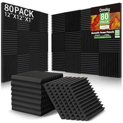 80 Pack Acoustic Foam Panels,1"X 12" X 12"Sound Proof Foam Panels,High Density Sound Absorbing Panels,Soundproof Wedges Panels for Studio Recording & Office & Home