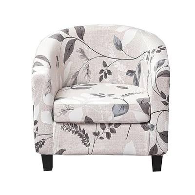 CRFATOP 2 Piece Club Chair Slipcover Stretch Barrel Chair Covers Printed Tub Chair Slipcovers Soft Armchair Sofa Cover Removable Couch Furniture Protector Arm Chair Cover for Living Room,D23