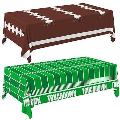 Football Party Decorations Disposable Tablecloth Plastic Touchdown Table Cover for Birthday Football Party Games Decoration 54 X 108Inch,2 Pack