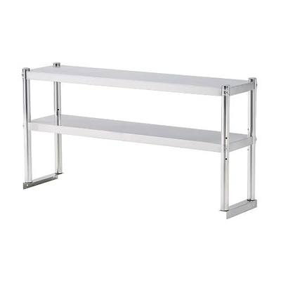 KUARBARR Stainless Steel Shelf 2 Tier Stainless Overshelf for Kitchen Prep Work Table 12 x 48 Inches Adjustable Commercial Steel Table OverShelf for Kitchen, Restaurant, Bar, Utility Room, Garage