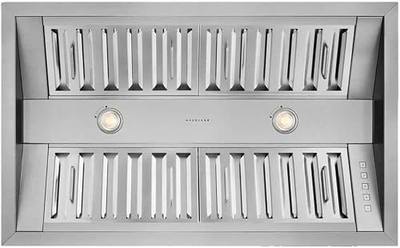 Hauslane Range Hood Insert 34 Inch - Stainless Steel Built-In Vent with 800 CFM Suction, Quiet Operation, LED Lights, 3-Speed Fan, 21" Deep, Ducted/Ductless Convertible for Insert Mount