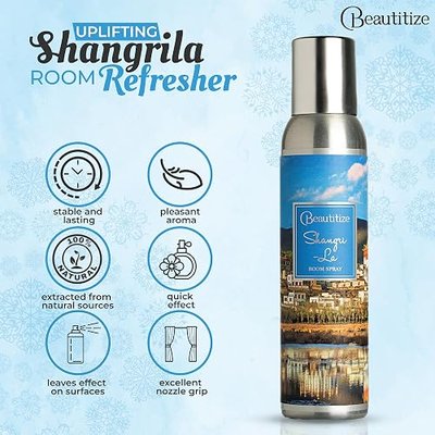 Room Spray Air Freshener, 6.34 Fl oz | Odor Eliminator Spray | Air Fresheners for Home Long Lasting | Room Fresheners | For Home, Furniture, Fabrics (Shangri-La)