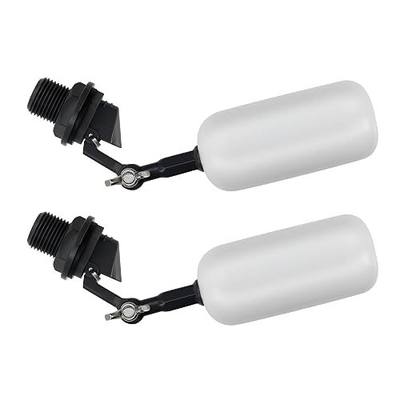 2 Pack Float Ball Valve, 1/2 Inch NPT Thread, OD. 0.84 inch (21.34mm), 3/4 inch, Adjustable Arm for Livestock Water Trough, Aquariums, Hydroponics - Automatic Fill and Control Water Level