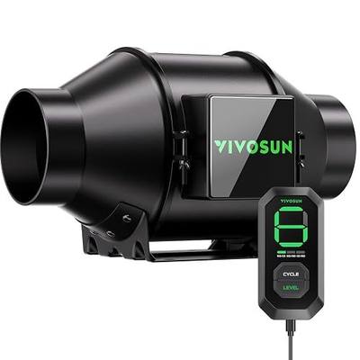 VIVOSUN G4 4" Inline Fan &Cycle Mode Speed Controller, 195 CFM Aerozesh Fan | 3 Cycle Modes, Grow Tent Kit Ventilation Fan, EC Motor, Programmable Exhaust Fan for Heating Cooling Booster, Hydroponics