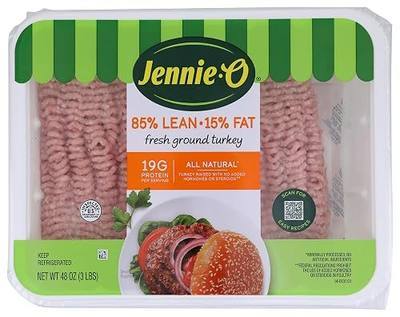 JENNIE-O Lean 85/15 Ground Turkey, Family-Sized 3 lb Package - Ground Turkey Meat for Meals